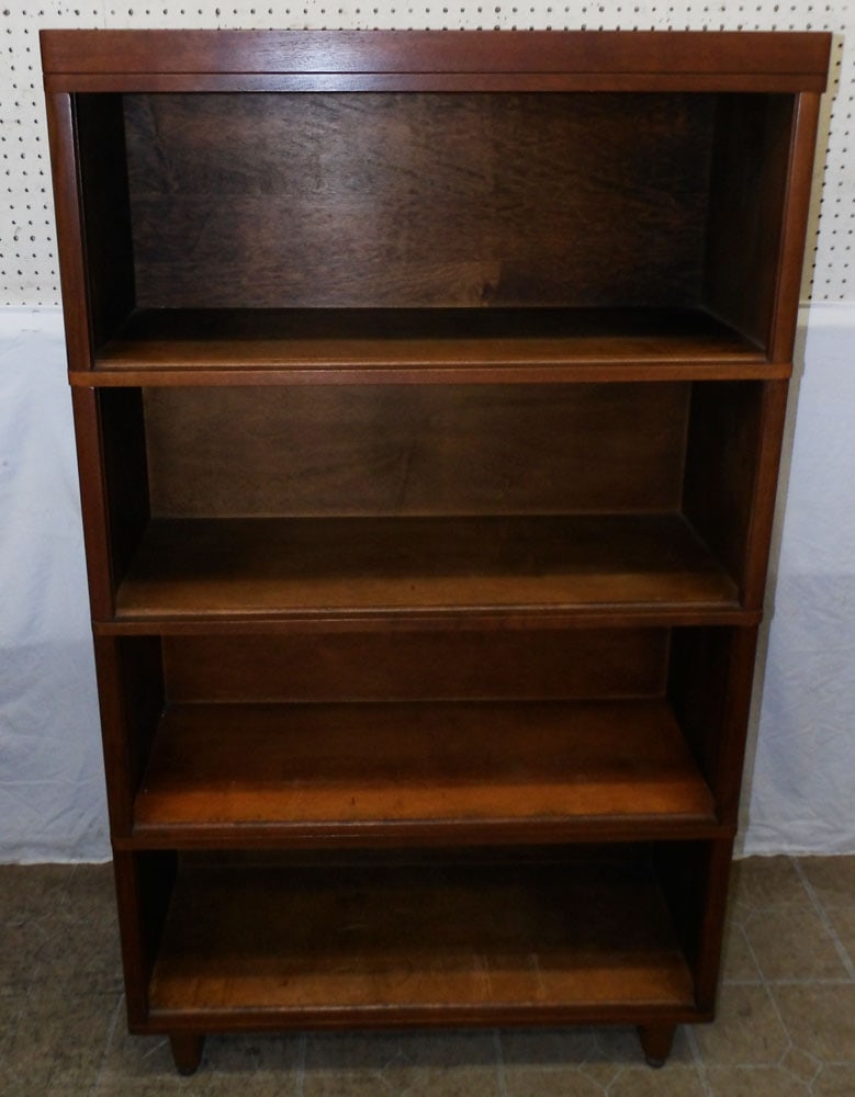 Antique Walnut Four Section Open Bookshelf (1 of 4)