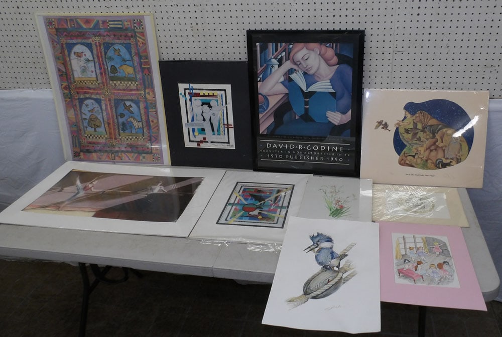 Lot of Unframed Art: Lot of Unframed Art . Up to 32" x 22 1/4" ALL DESCRIPTIONS AND ANY CONDITION STATEMENT GIVEN BY LANGSTON AUCTION GALLERY ARE STRICTLY OPINIONS AND LANGSTON'S SHALL HAVE NO RESPONSIBILITY FOR ERRORS OR