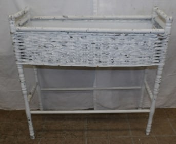 Antique Painted Wicker Planter