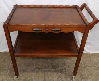 Mahogany Rolling Tea Cart