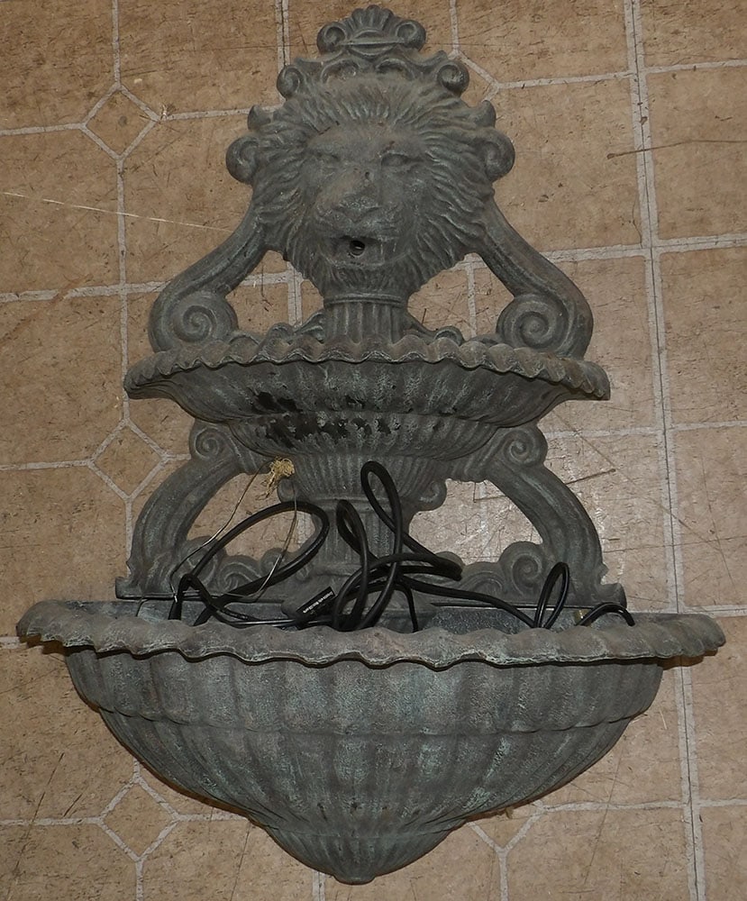 Painted Resin Two Piece Lion's Face Wall Mounted Fountain (1 of 5)