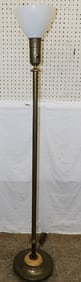 Metal & Milk Glass Shade Floor Lamp