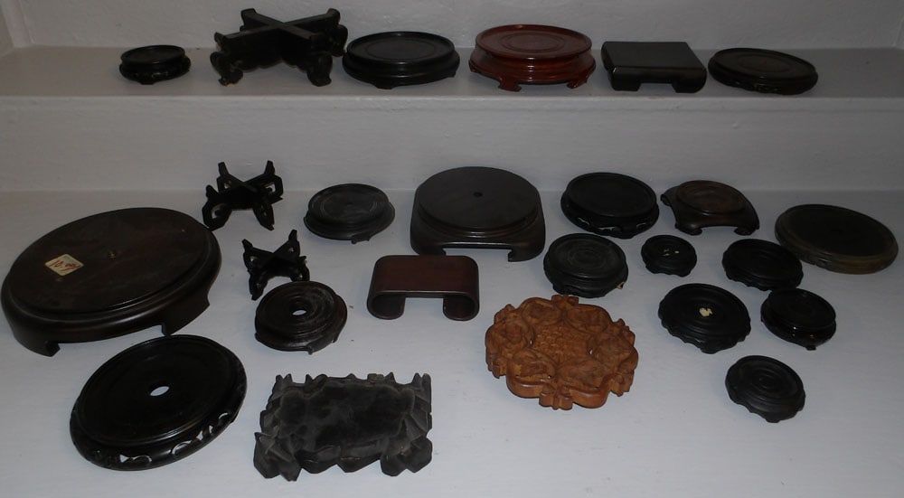 Lot of Oriental Teak Wood Stands (1 of 3)