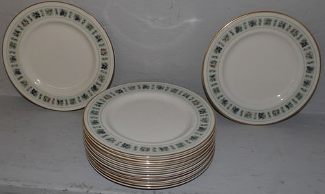 Set of 12 Royal Doulton Porcelain Dessert Plates, "Tapestry"