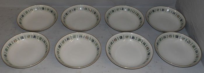 Set of 8 Royal Doulton Porcelain Ice Cream Bowls, "Tapestry"