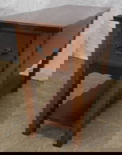 Cherry One Drawer Stand: Cherry One Drawer Stand . 22" H 5" W 12" D ALL DESCRIPTIONS AND ANY CONDITION STATEMENT GIVEN BY LANGSTON AUCTION GALLERY ARE STRICTLY OPINIONS AND LANGSTON'S SHALL HAVE NO RESPONSIBILITY FOR ERRORS O