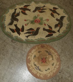 3' x 2' 1" & 1' 3" Diameter Hook Rugs