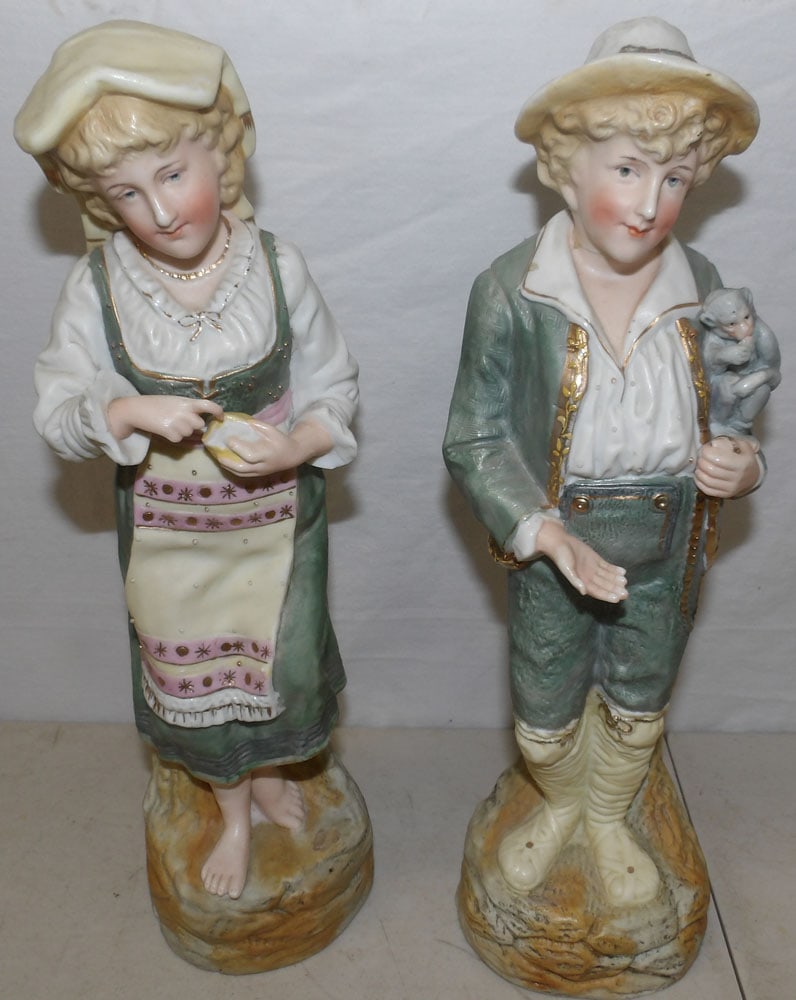 Pair of Bisque Porcelain Figurines (1 of 4)