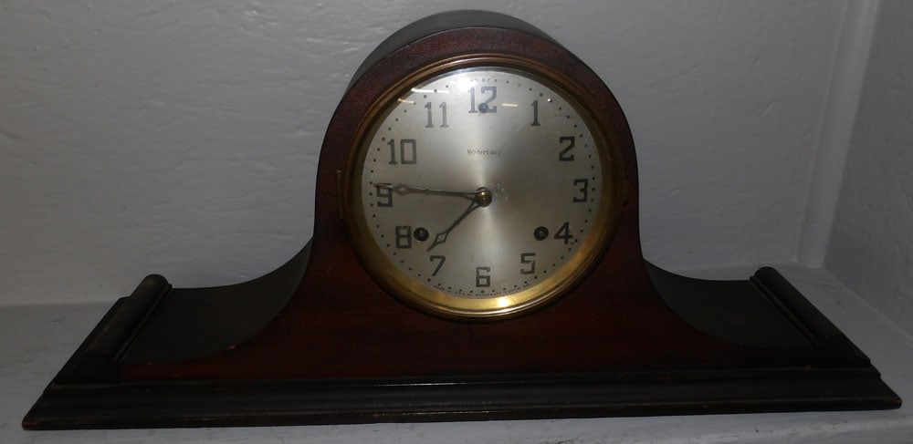 Mahogany Head & Shoulders Shelf Clock by Waterbury (1 of 4)