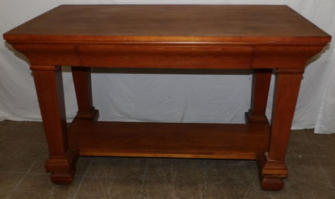 Antique Mahogany One Drawer Library Table