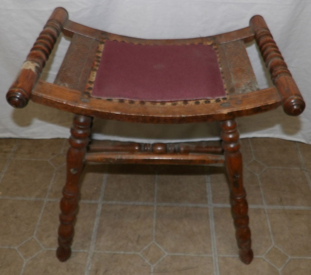 Antique Oak Stool (1 of 3)