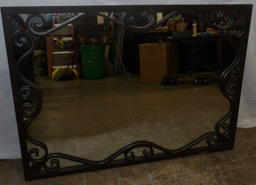 Painted Wrought Iron Framed Mirror (1 of 3)