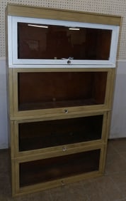Painted Four Section Glass Door Barrister Bookcase