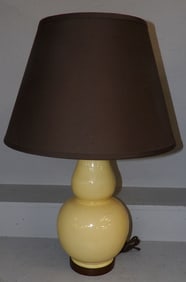 Painted Porcelain Gourd Vase Made Into Lamp