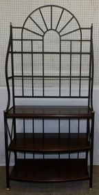 Painted Metal & Cherry Baker's Rack