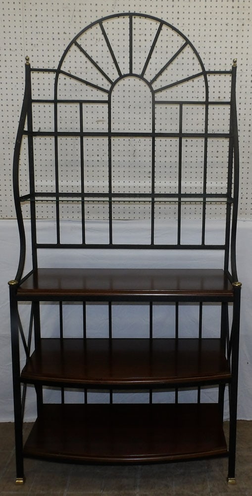 Painted Metal & Cherry Baker's Rack (1 of 6)