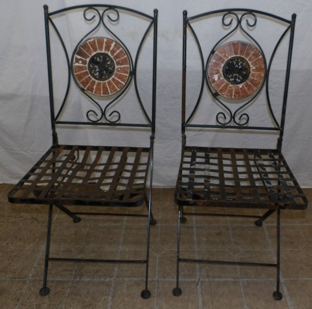 Two Painted Metal Folding Outdoor Chairs (1 of 6)