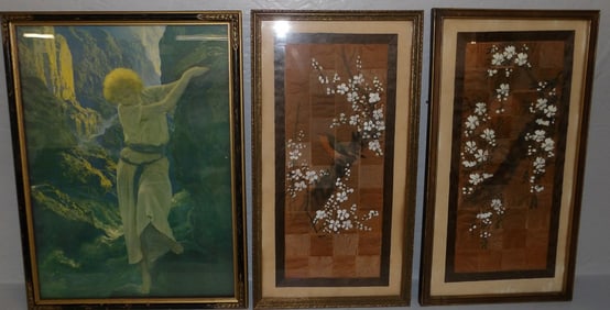 Two Framed Watercolors & Framed Print