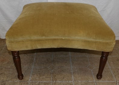 Mahogany & Upholstered Top Ottoman