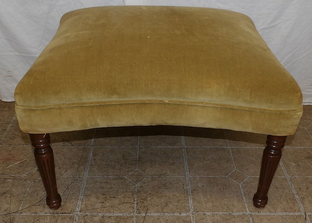 Mahogany & Upholstered Top Ottoman (1 of 3)