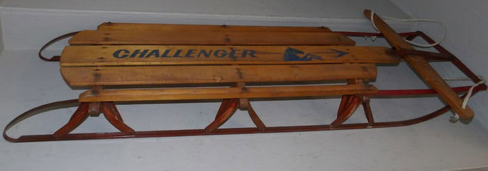 Vintage Metal & Wood Snow Sleigh