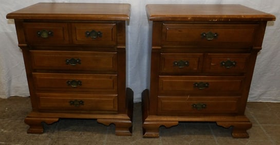 Pair of Maple Three Drawer Night Stands, (Pleasant Valley by Cherokee)