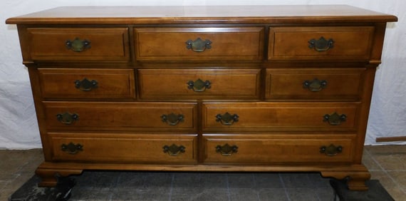 Maple Ten Drawer Credenza, (Pleasant Valley by Cherokee)