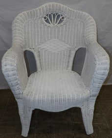Painted Wicker Arm Chair