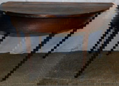 19th Century Cherry Demi Lune Drop Leaf Sheraton Console