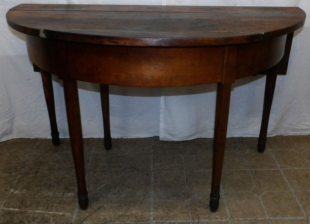 19th Century Cherry Demi Lune Drop Leaf Sheraton Console (1 of 4)