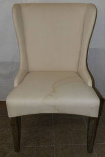 Oak & Upholstered Arm Chair: Oak & Upholstered Arm Chair . 40 1/2" H 25" W 22" D ALL DESCRIPTIONS AND ANY CONDITION STATEMENT GIVEN BY LANGSTON AUCTION GALLERY ARE STRICTLY OPINIONS AND LANGSTON'S SHALL HAVE NO RESPONSIBILITY FOR