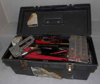Plastic Tool Box with Contents