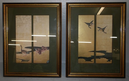 Two Oriental Duck Framed Prints