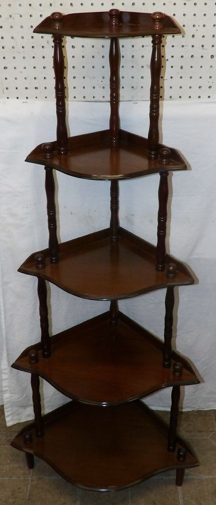Mahogany Corner Whatnot Shelf (1 of 4)