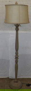Painted Floor Lamp: Painted Floor Lamp. 61" H 16" Dia. ALL DESCRIPTIONS AND ANY CONDITION STATEMENT GIVEN BY LANGSTON AUCTION GALLERY ARE STRICTLY OPINIONS AND LANGSTON'S SHALL HAVE NO RESPONSIBILITY FOR ERRORS OR OMISSI