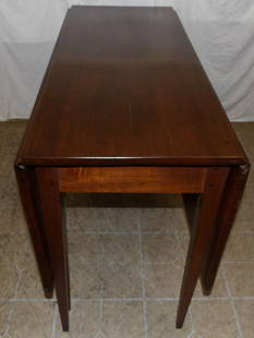 19th Century Cherry Dining Table: 19th Century Cherry Dining Table . 29" H 43" W 18 1/2" D ALL DESCRIPTIONS AND ANY CONDITION STATEMENT GIVEN BY LANGSTON AUCTION GALLERY ARE STRICTLY OPINIONS AND LANGSTON'S SHALL HAVE NO RESPONSIBILIT
