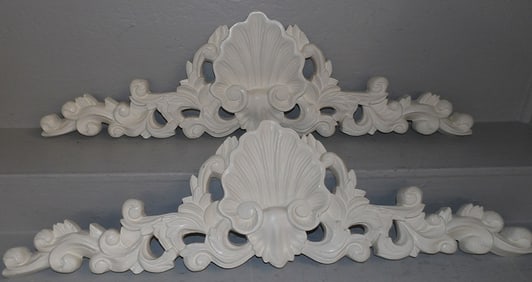 Pair of Painted Resin Wall Hangings
