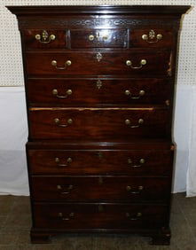 19th Century Mahogany Chest on Chest