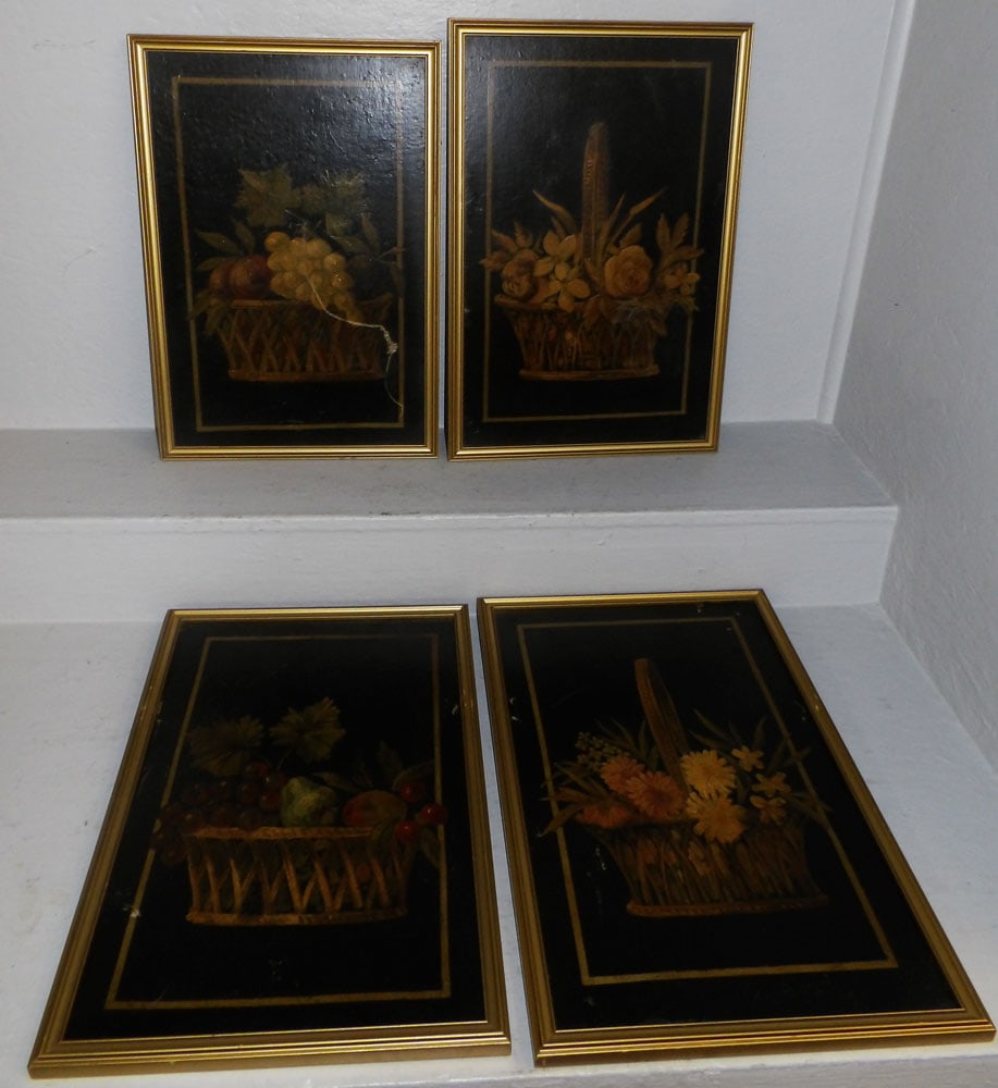 Set of Four Still Life Oil on Boards: Set of Four Still Life Oil on Boards . 22" x 14 3/4" ALL DESCRIPTIONS AND ANY CONDITION STATEMENT GIVEN BY LANGSTON AUCTION GALLERY ARE STRICTLY OPINIONS AND LANGSTON'S SHALL HAVE NO RESPONSIBILITY FO