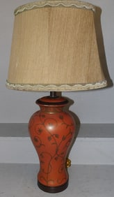 Painted Ceramic Vase Made Into Lamp