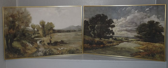 Pair of Framed Prints on Canvas