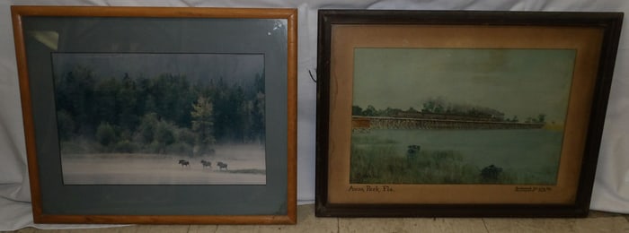 Framed Watercolor Artist Signed & Framed Print Pencil Signed