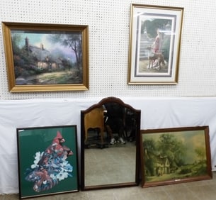 Lot of Framed Prints & Framed Mirror