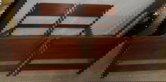 Pair of Cherry Twin Beds with Rails