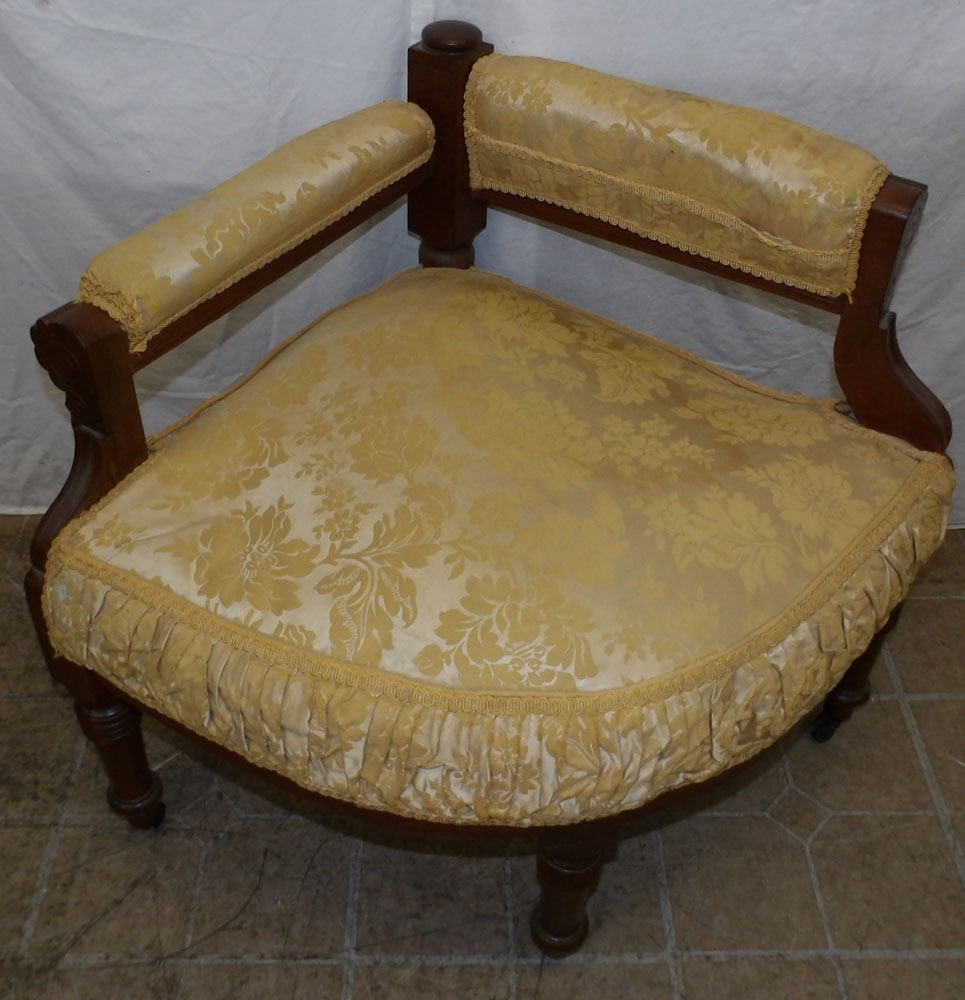 Antique Walnut Victorian Corner Chair (1 of 6)