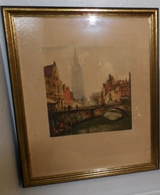 Framed Hand Colored Engraving