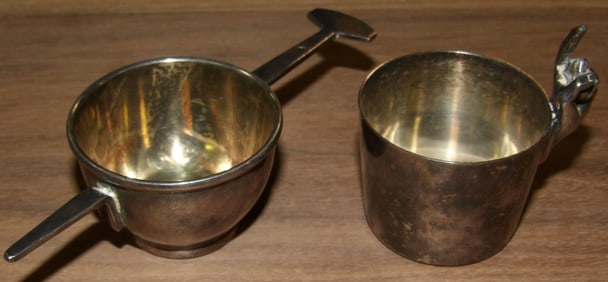 Napier Silver Plated Hand Motif Jigger & Marked Denmark Vintage Jigger