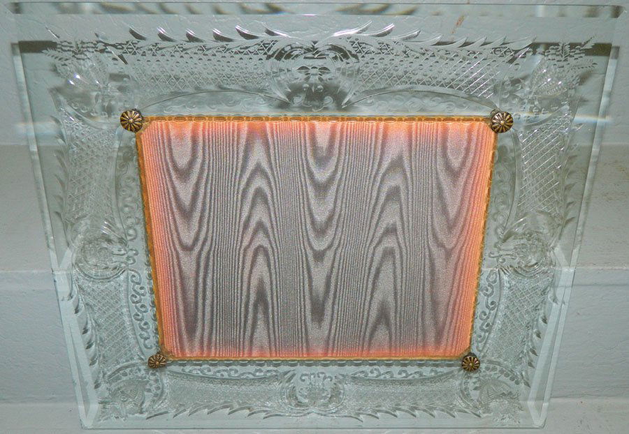 Intaglio cut glass frame.: Intaglio cut glass frame. 14" x 16".
