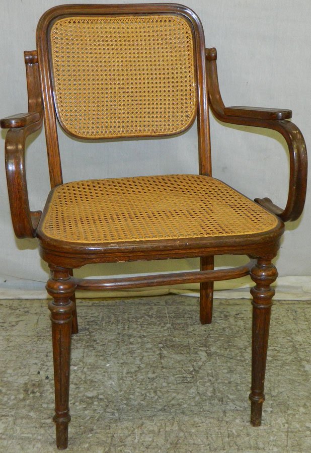 Early sheraton cane seat and back arm chair.: Early sheraton cane seat and back arm chair.