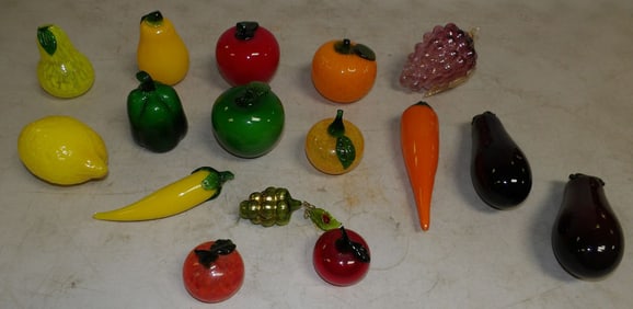 Lot of Glass Fruit